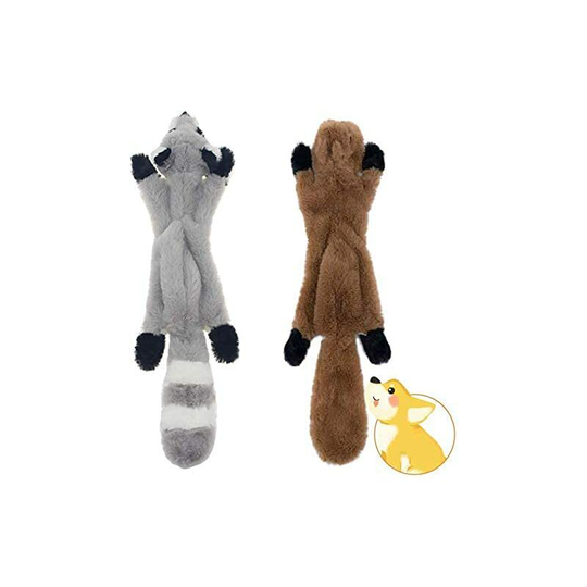 2PCS Dogs Interactive Chew Toys Dog Squeak Toys Plush Toys for Small Medium Dog