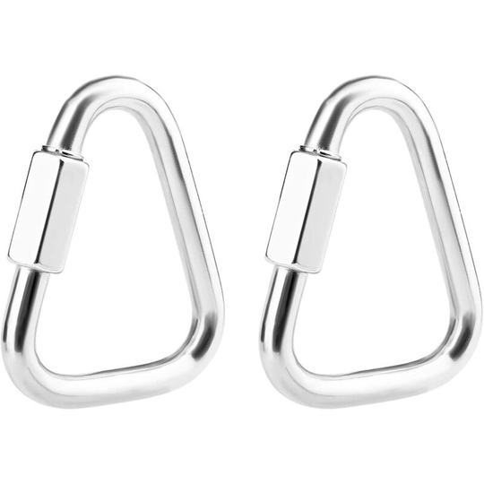 2pcs 7.4cm Triangular Quick Links, 316 Stainless Steel Triangular Marine Clips, Delta Quick Links (Silver)