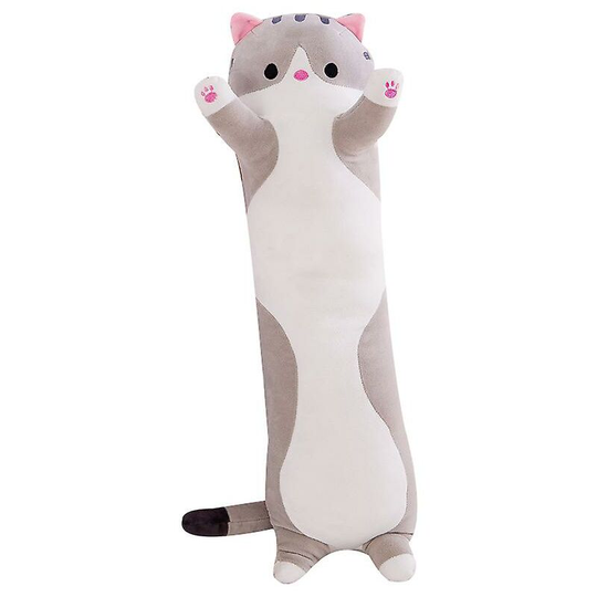 50cm Plush Cat Doll Cute Cartoon Soft Stuffed Kitten Pillow Gray
