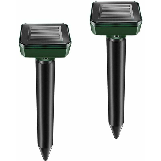 Solar Mole Repellents - Ultrasonic Mole Repeller - Solar Powered Mole Removal for Moles, Snakes, Voles, Gophers and Other Animals