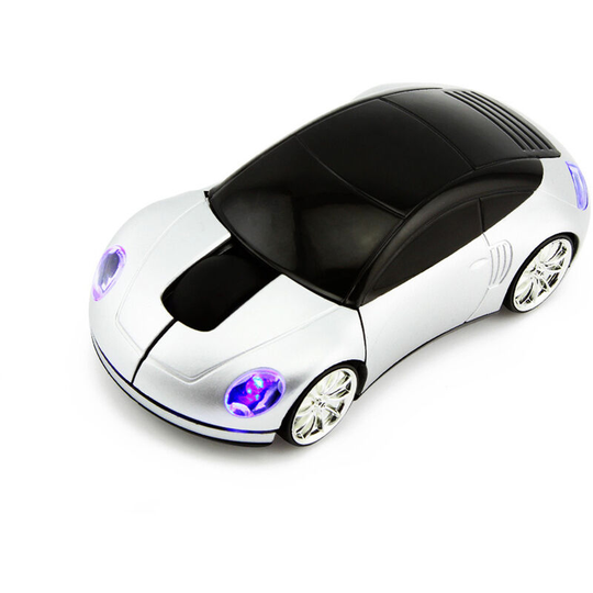 Sports Car Shaped Wireless Mouse usb Wireless Ergonomic Optical Mouse with Suitable for Laptop Computer - Silver