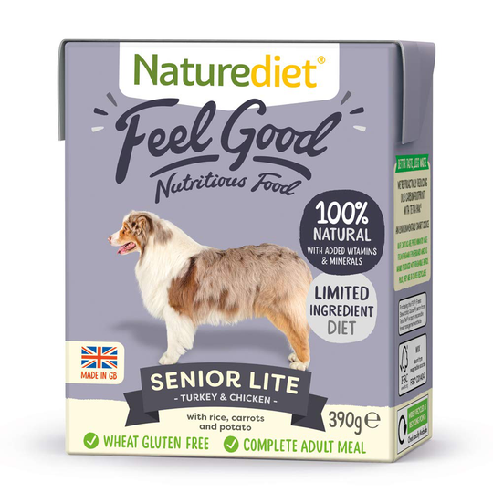 Naturediet Feel Good Senior Lite - Turkey & Chicken - Saver Pack: 36 x 390g