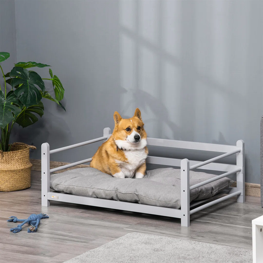 Morella Portable Elevated Dog Sofa in Grey
