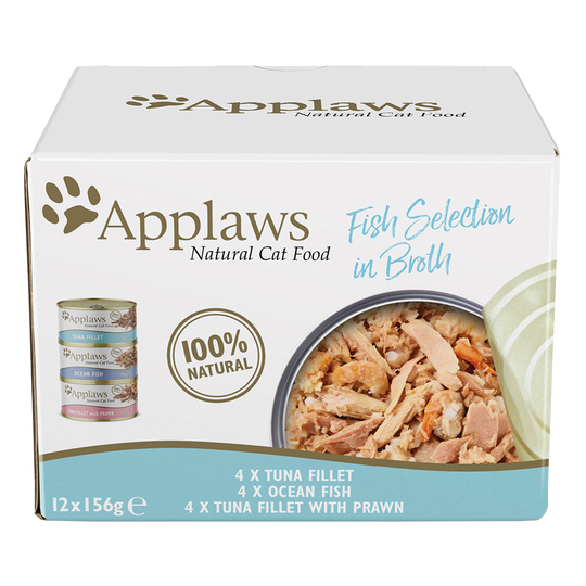 Applaws Cat Cans Mixed Pack 12 x 156g - Fish in Broth