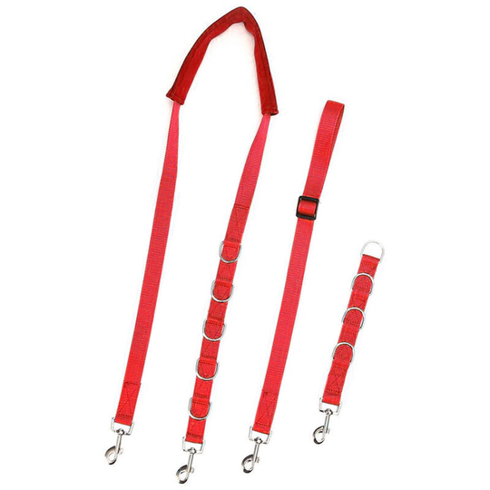 Adjustable Dog Grooming Belly Strap D-rings Bathing Band Free Size Traction Belt (Red)