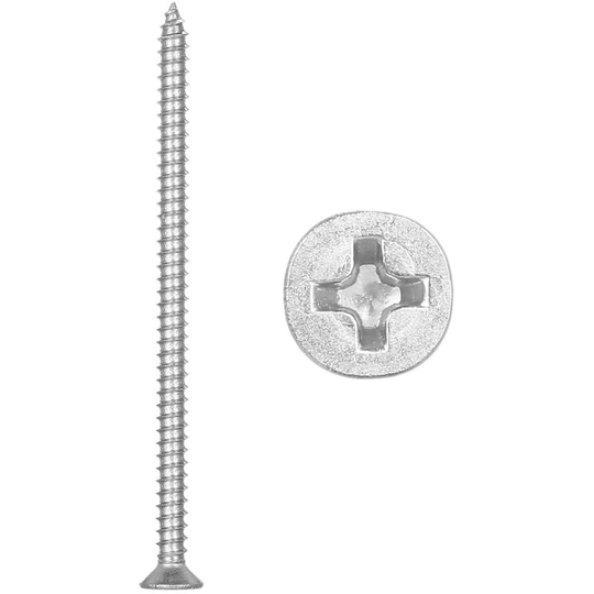 A2 DIN7982 #6 304 3.5mm Stainless Steel Screw Countersunk Self Tapping Wood Screws, 3.5mmx60mm - 3.5mmx60mm