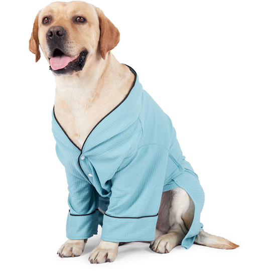 Dog Bath Robe Pajamas Pet Spa Drying Robes Sleepwear for Small Medium Large Dogs,Light blue,XX-Large - Light blue,XX-Large