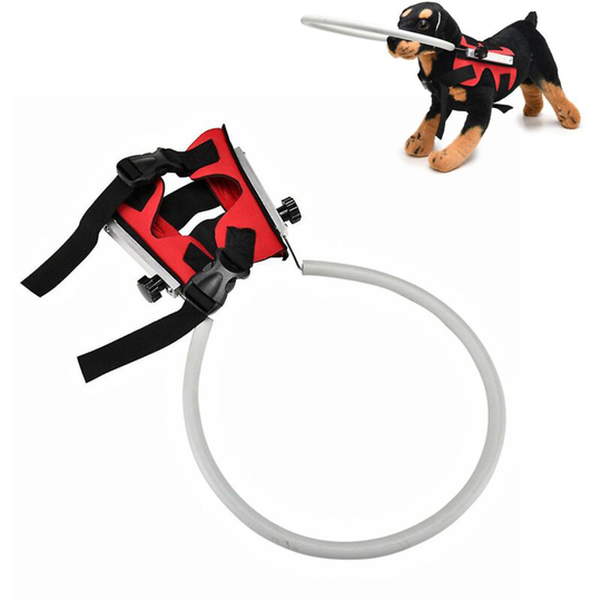 Blind dog harness guide device, anti-collision ring for blind dog red (l)