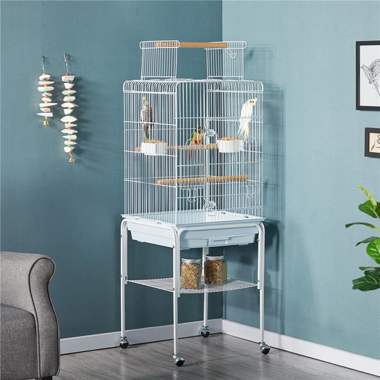 Merrill 136cm Iron Play Top Floor Bird Cage with Wheels