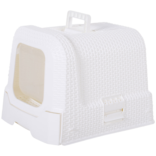 PawHut Large Litter Box Self Cat Toilet Fully Enclosed Kitten Pan