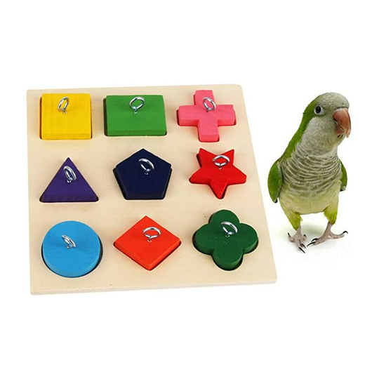 Sun Flowergb - 9 Pieces Bird Puzzle Toy Parrot Educational Toy Bird Feeding Wooden Block Toy Hamster Gerbil Parakeet Parrot Lovebird Parrot - Random