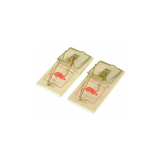 2 Pack Rodent Mouse Traps Classic Treadle Wooden Design Pest Control Catcher