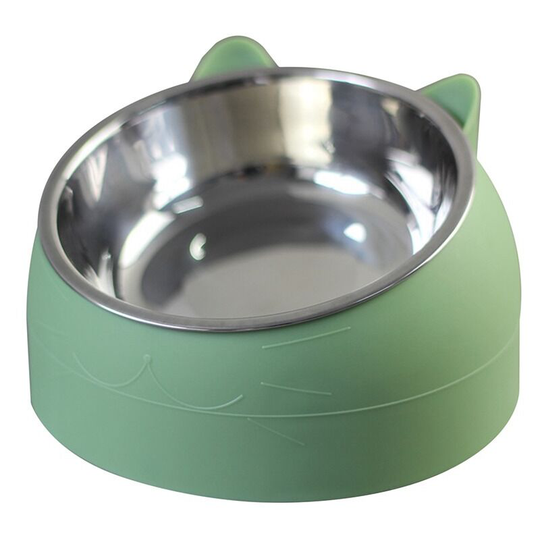 Tilted Cat Bowl Stainless Steel Cat Bowl Pet Bowl Set 15° Tilted Raised Stand Detachable Bowl for Cat Dog Small Dog Bowl 200ml