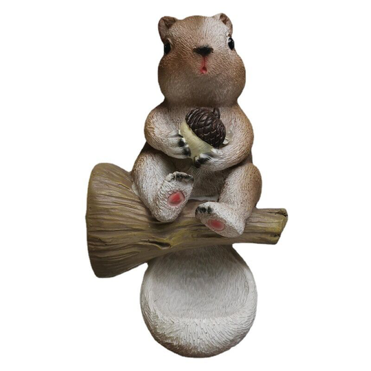 Garden Decoration Statue, Solar Resin Squirrel Bird Feeder Solar Lamp, Cartoon Statue Lamp, Outdoor Holiday Decorations, Holiday Gifts for Garden