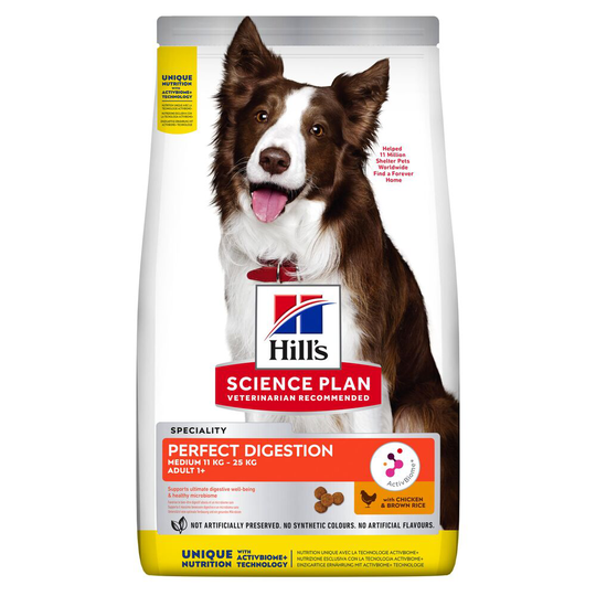 Hill's Science Plan Adult 1+ Perfect Digestion Medium Breed with Chicken - 2.5kg