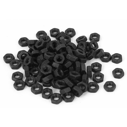 Joorrt - A16033100ux0563 M3 Carbon Steel Grade 8 Hex Hex Nut Carbon Steel Black (Pack of 100)
