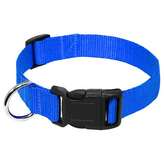 (Blue, L) Dog Puppy Collar Nylon Adjustable Collars 4 colour