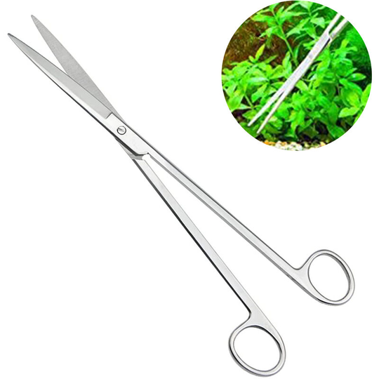 Devenirriche - Aquarium Terrarium Scissors Planting Scissors, Stainless Steel Aquarium Tank Aquatic Plant Scissors Tools for Fish Tank Plants, silver