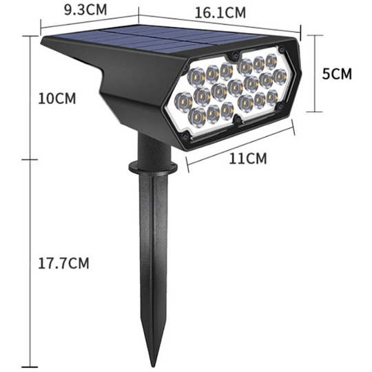 Solar Landscape Spotlights 19LEDs Spot Light Wall Lamp 2-in-1 Outdoor Solar Landscaping Lights IP65 Protect Rate for Patio Garden Lawn Villa Yard