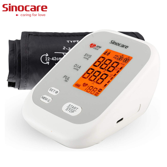 Sinocare Automatic Upper Arm Cuff Blood Pressure Heart Rate Monitor