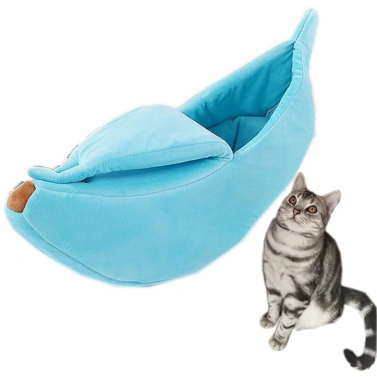 Animal Supplies Chenil Chenil Banana Cat Chenil Winter Hot Sleep Deep Sleeping Bag Chat, Blue S
