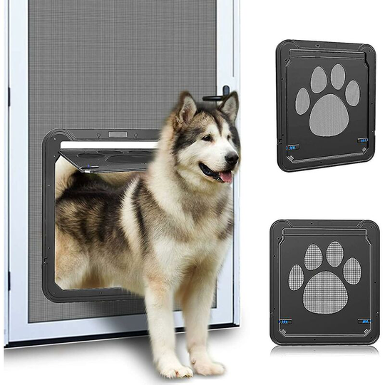 Dog Screen Door, 12x14x0.4 Inch Interior Door, Lockable Pet Dog Screen Door