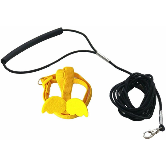 Thsidne Long Cable Bird Harness Decorative Lightweight Parakeet Parrot Vest Rope For Bird Yellow m