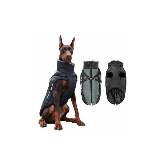 Muff - Dog Winter Coats Waterproof Reflective Dog Coat for Cold Weather Zip Up Dog Jacket for Medium Large and Extra Large Dogs meteorite