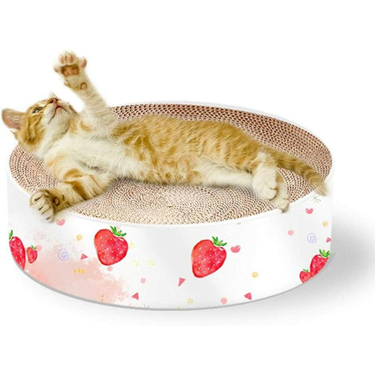 Oval Shaped Cat Scratch Pads Corrugated Cardboard Scratch Boards Recycled Cat Living Room