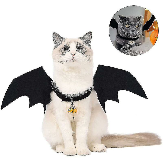 Thsinde - Pet Cat Bat Wings For Halloween Party Decoration, Puppy Collar Leads Cosplay Bat Costume,cute Puppy Cat Dress Up Accessories,Ssxjv