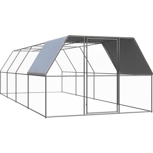 Vidaxl - Outdoor Chicken Cage 3x8x2 m Galvanised Steel Silver
