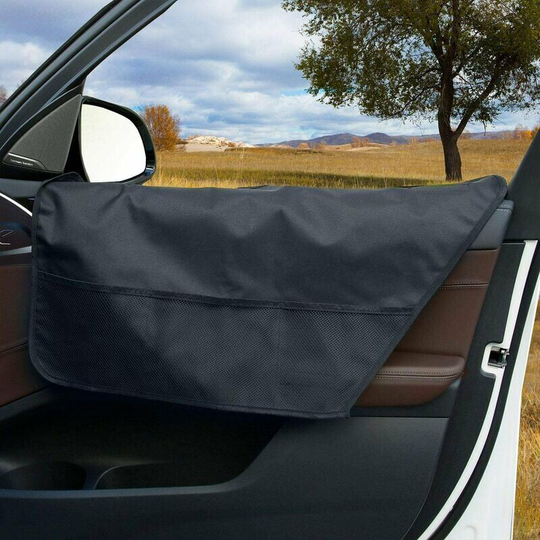Waterproof Dog Car Door Protector 2 Pet Cover Guard Waterproof Pet Cover All Vehicles Set Adjustable Travel Storage Black
