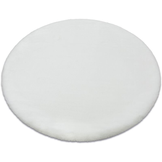 Rugsx - Carpet bunny circle white imitation of rabbit fur white round 80 cm