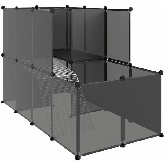 Vidaxl - Small Animal Cage Black 142x74x93 cm pp and Steel Black