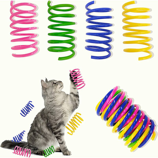 Cat Toys, 20 Pack Cat Spring Toys for Indoor Cats, Colorful & Durable Plastic Spring Coils Attract Cats to Swat, Bite, Hunt, Interactive Toys for