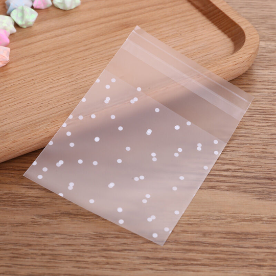 Self-Sealing Bag for Homemade Sweets and Desserts 200 pcs Cookie Plastic Bag Flat Treat Bag (200, 4 x 4 inch)
