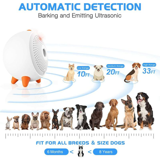 Benobby Kids - Anti Bark Device, Ultrasonic Dog Anti Barking Devices, Automatic Dog Bark Control, Rechargeable and Waterproof Ultrasonic Repeller