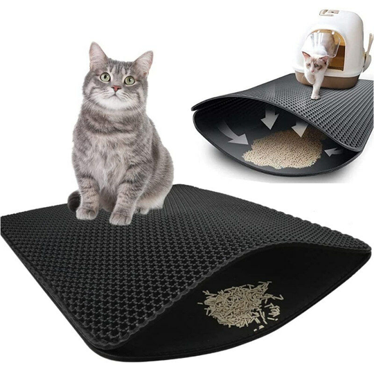 Cat litter box, foldable litter box, honeycomb design, litter box, double-layer design, litter box