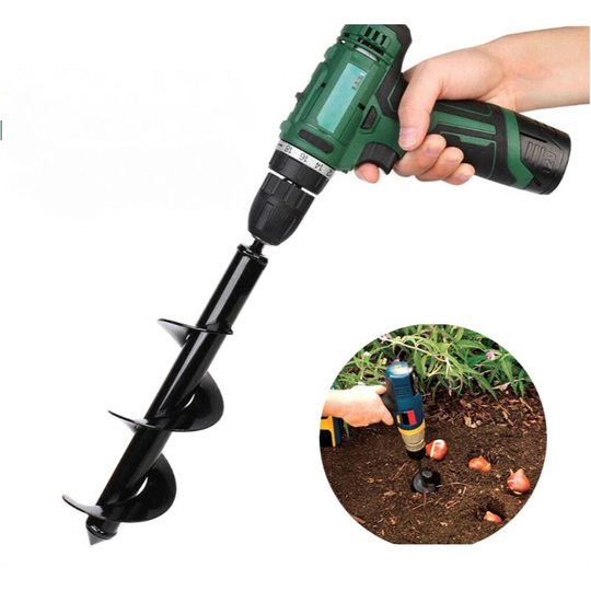 Thsinde - Auger Drill Bit for Planting 4*45cm Upgrade Garden Auger Spiral Drill Bit Bulb Planter Auger Post Hole Digger Garden Spiral Hole Drill Soil