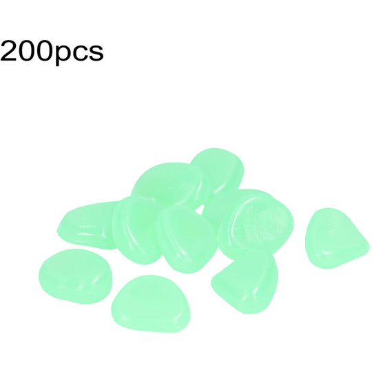 Lifcausal - Artificial Fluorite Garden Pebbles for Walkways Aquarium Decor Plants Self-Luminous Stones Glow in the Dark (Green 200pcs)
