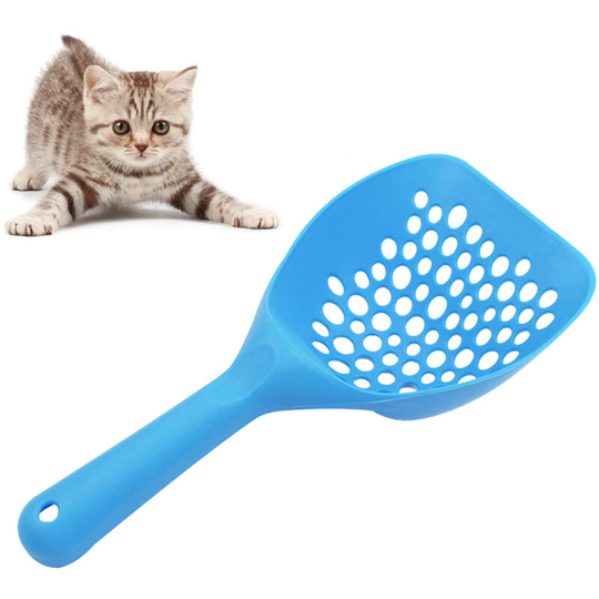 Fresh Step All in One Litter Scoop,Fast and Easy to Use Cat Litter Scoop, Ergonomic Handle Grip Kitty Litter Scoop to Scoop Away Cat Litter, blue