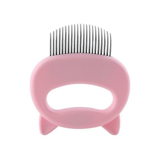 2 pcs Pet Cat Grooming Massage Brush with Shell Shaped Handle Hair Remover Pet Grooming Massage Comb Tool mascotas Cat Accessories-pink