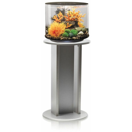 Biorb - Tube 15L Aquarium, Black with Standard led lighting and Silver Stand