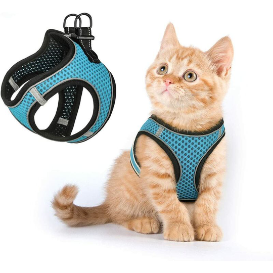 Dog Vest Harness No Pull Puppy Comfortable Breathable Reflective Dog Harness, Extra Soft Pet Mesh Step Dog Harness, Training Walking of Puppy Navy