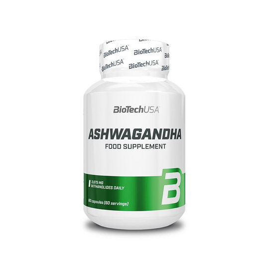BioTechUSA Ashwagandha Natural Plant Extract 3.675mg Withanolides | 60 Capsules