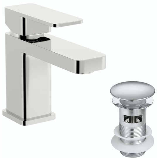 Kirke Connect WRAS basin mixer tap with click clack waste - Chrome