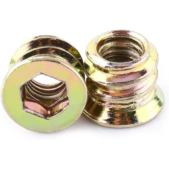 Pack of 20pcs M6/M8/M10 Zinc Alloy Threaded Hex Nut, Zinc Alloy Insert Nuts Assortment(M6*10mm)