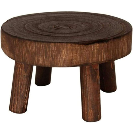 Wooden Footrest Stool Holder for Flowerpot and Plants, Wood Plant Holder Flower Pot Base Holder