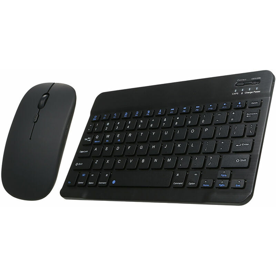 10 inch Portable bt Keyboard Mouse Combo 78 Keys Rechargeable Mini Keyboard 3 Gears dpi Adjustable Mouse Wide Compatibility Black