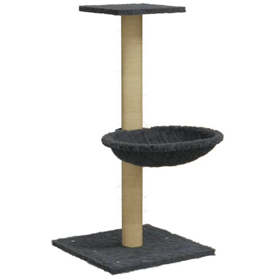 Cat Tree with Sisal Scratching Post Dark Grey 74 cm vidaXL - Grey